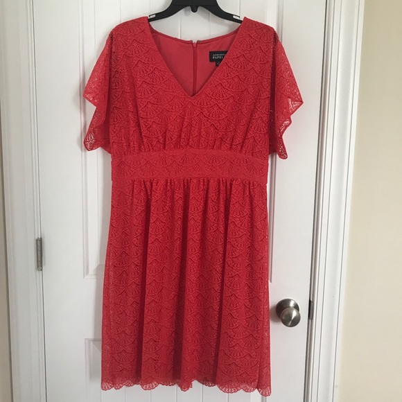 Adrianna Papell Dresses & Skirts - Bright coral lace dress